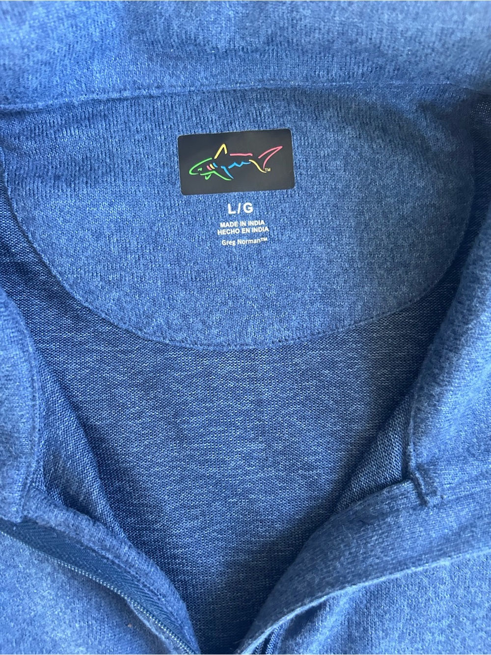 Greg Norman Collection Men's Heather Navy Zip-Up Sweater